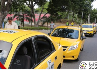 Taxistas el día de elecciones.