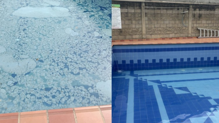 El antes y después del agua que llegó al conjunto Arboretto.