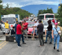 Protesta de volqueteros en la vía Cúcuta - Ocaña.