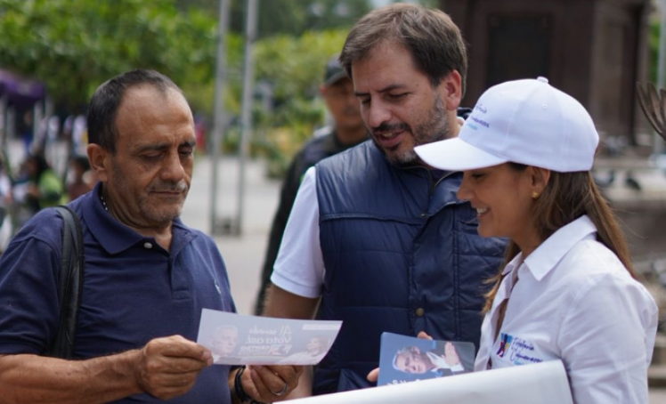 Candidato al Senado, Andrés Forero, en campaña en Cúcuta.