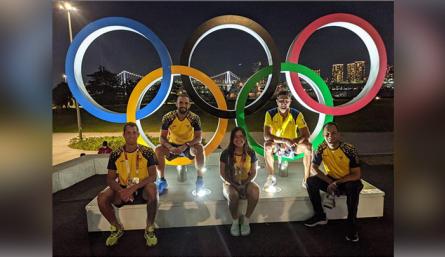 Robert Farah, Juan Sebastián Cabal, María Camila Osorio, Daniel Falán y Diego González conforman la comitiva del tenis colombiano. 
