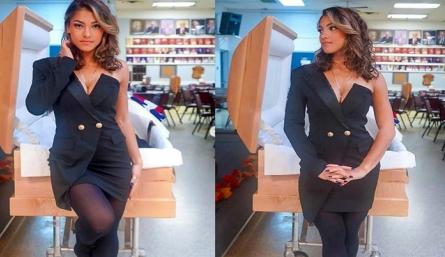 Modelo no se arrepiente de posar en ataúd de su papá