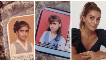 La presentadora mostró los carnés del colegio que guarda su mamá 