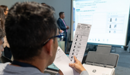 La Registraduría hizo simulacro al proceso electoral del ocho de marzo. 