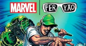 Esta es la portada del comic que Feid compartió el año pasado tras anunciar la colaboración con Marvel.