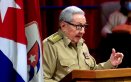 Primer Secretario del Partido Comunista de Cuba, Raúl Castro, hablando durante la sesión inaugural del VIII Congreso del Partido Comunista de Cuba en el Palacio de Convenciones de La Habana