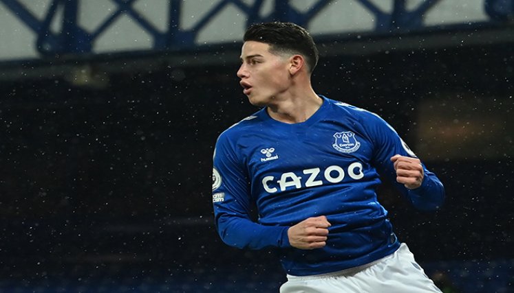 James Rodríguez, jugador del Everton.  Foto: AFP