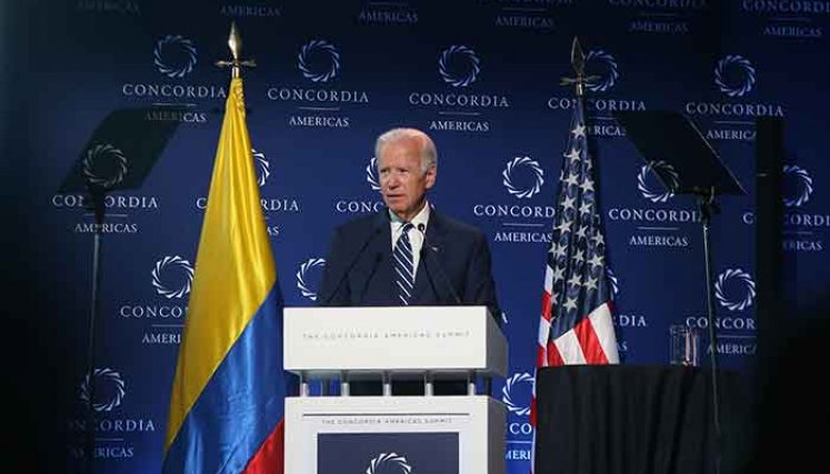 La última visita que hizo Joe Biden al territorio nacional estuvo vinculada a la agenda del proceso de paz con las Farc. / Foto: Colprensa