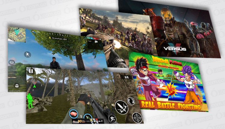 Cinco juegos de acción en aplicaciones móviles.