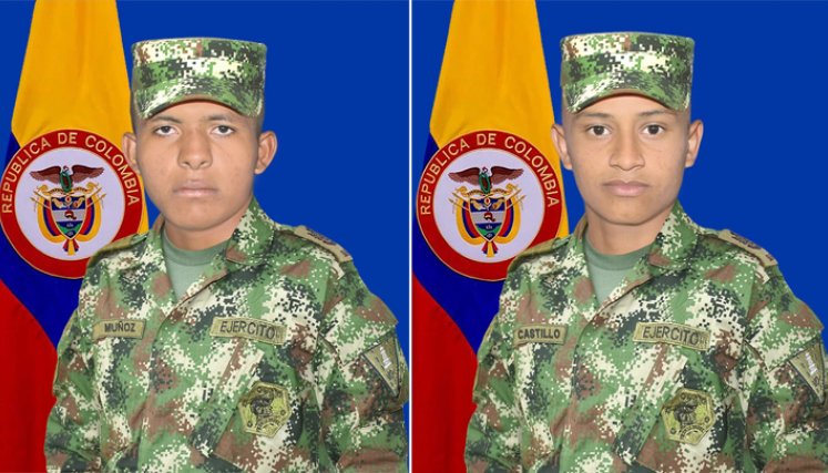  Jesús Alberto Muñoz Segovi y Yonny Andrés Castillo Ospino. / Foto: Ejército