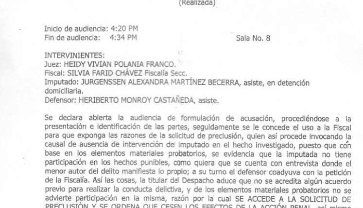 Fallo judicial del caso.
