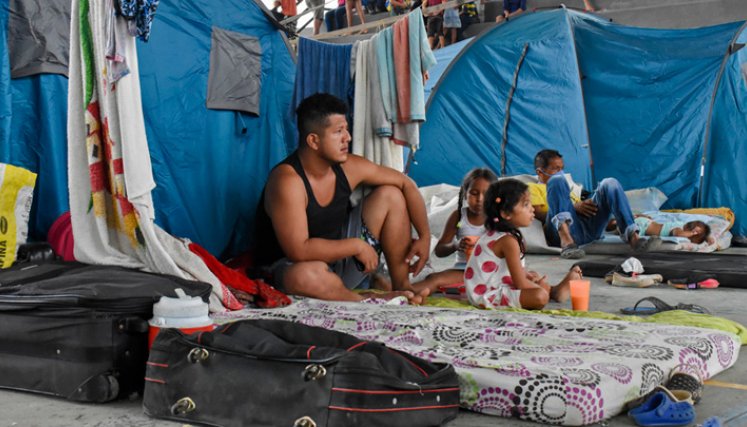 Venezolanos desplazados en Arauca. / Foto: AFP