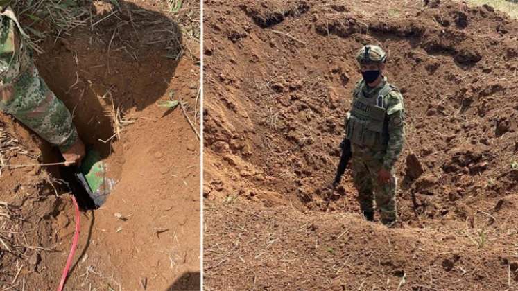 Hallaron dos cilindros bomba. / Foto: Ejército Nacional