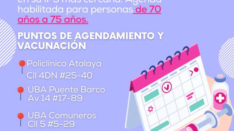 Puntos de vacunación contra COVID-19 para adultos mayores en Cúcuta./FOTO: Cortesía