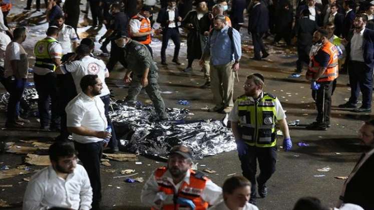 Una estampida gigante durante una peregrinación judía en el norte de Israel./Foto: AFP