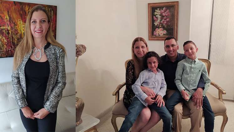 María Margarita Mansilla Jáuregui,  su esposo Alberto Mario Ariza GonzálezRubio e hijos: Juan Martín y  Gabriel Ariza Mansilla. Foto Cortesía.