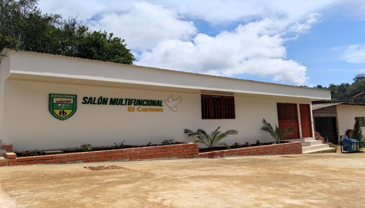 •	El salón fue construido con recursos aportados por Colombia Transforma, mano de obra calificada por administración municipal y aporte de mano de obra no calificada de la comunidad./ Cortesía/ La Opinión 