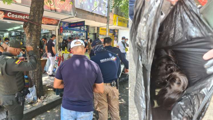 A un hombre le hallaron 3 kilos de cabello, el cual le fue decomisado. / Foto: Policía