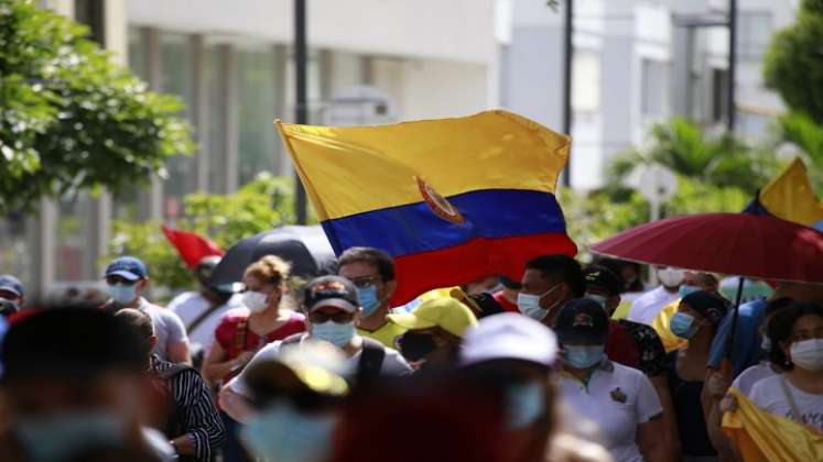 Los manifestantes cucuteños se unen de manera pacífica a una nueva jornada de protesta nacional./Foto: Juan Pablo Cohen