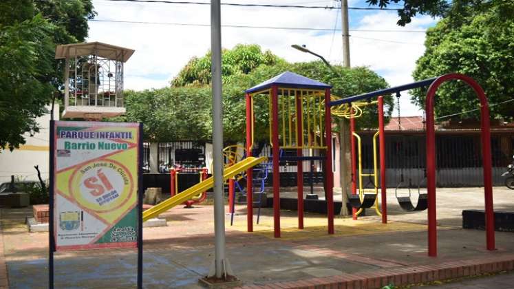 El parque principal, ubicado en la entrada al barrio, fue intervenido en la administración anterior.