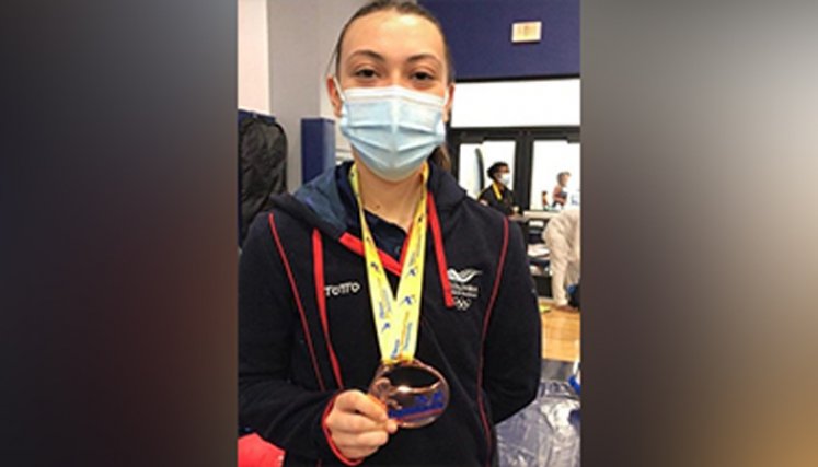 La karateca Natalia Bernal ganó la presea de bronce./Foto: (Colprensa-Cortesía)