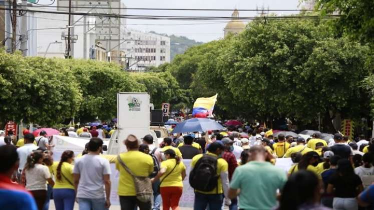 Las manifestaciones del magisterio se han desarrollado de manera pacífica, sin embargo, muchos padres de familia no están de acuerdo con esto. / Foto: Archivo 