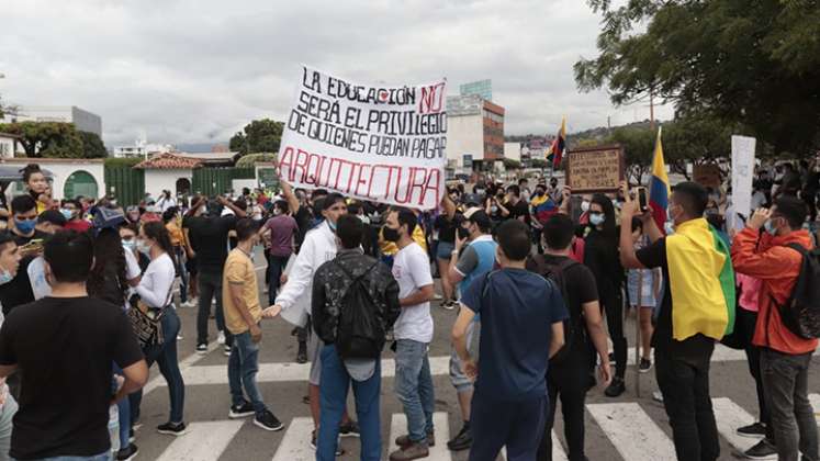 Plantón estudiantil.