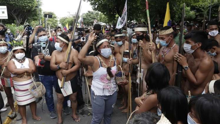 el pueblo barí marchó por las calles cucuteñas para exigir ser escuchado por el gobierno nacional y regional. /FOTO: Estévez 