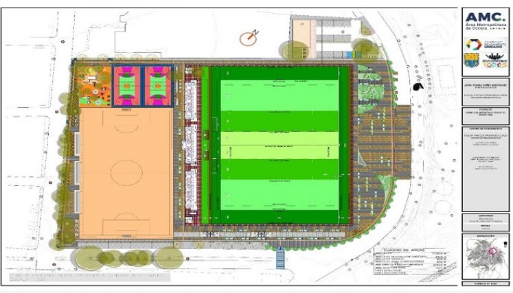 El plano del proyecto de infraestructura deportiva ha sido modificado en varias ocasiones, pero aún la comunidad del barrio Niza no está conforme con lo propuesto desde el Área Metropolitana de Cúcuta (AMC).  / Foto: suministrada