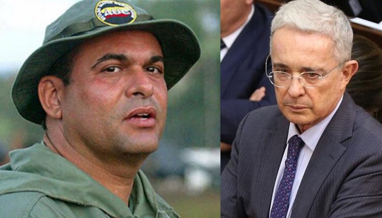 Salvatore Mancuso y Álvaro Uribe.