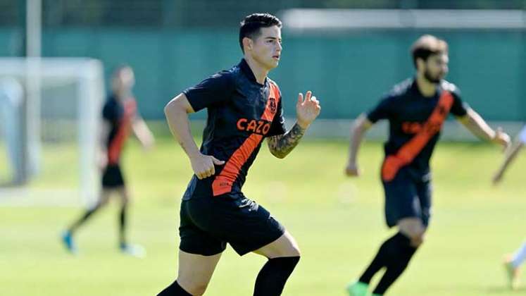 James Rodríguez durante el partido amistoso  ante el Blackburn.