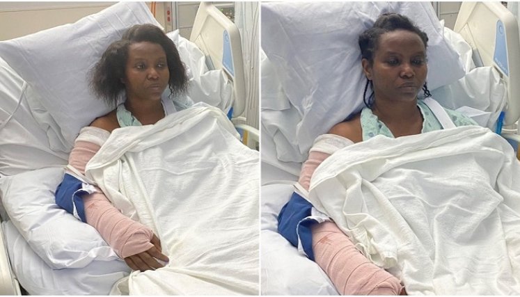 Martine Moise Esposa herida del asesinado presidente de Haití publica fotos en el hospital./Foto: tomada de Twitter
