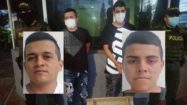 Brandon Castro García y Richard Miranda Leal fueron detenidos en el barrio Esperanza Martínez.