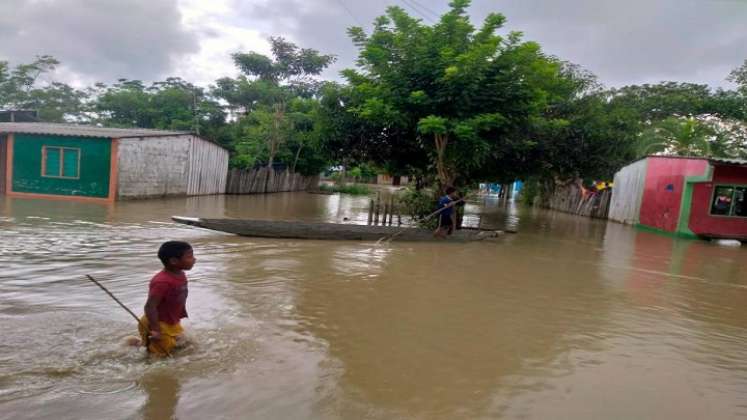 En la zona de La Mojana, una región compartida con Sucre, Córdoba y Antioquia, uno de los pueblos más afectados es Achí. / El Universal- Colprensa