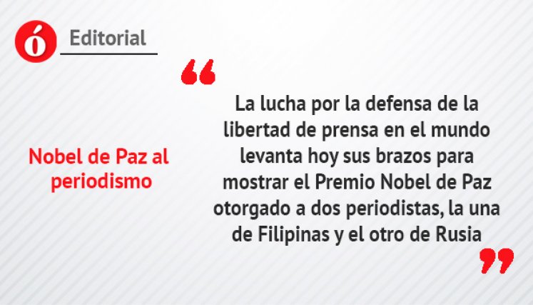 Nobel de Paz al periodismo