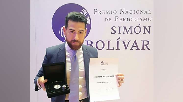 Johnatan Nieto Blanco, con el nuevo premio.