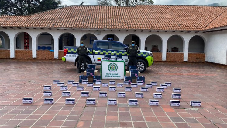 El material tenía como destino a una persona particular que no posee vínculos con el sector salud en Norte de Santander. / Foto: Policía