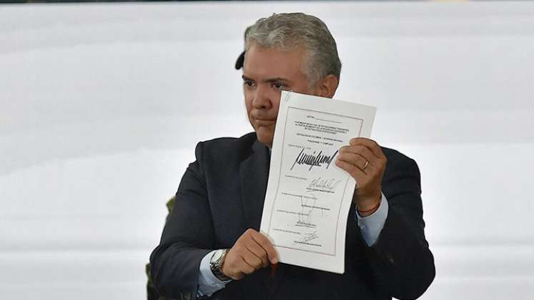 Duque firma la Ley de Seguridad Ciudadana. 