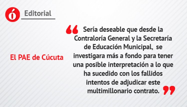 El PAE de Cúcuta