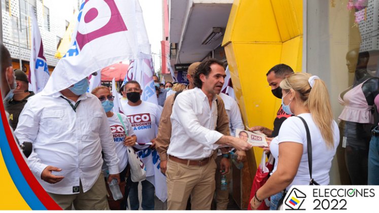 Federico Gutiérrez, Fico, precandidato presidencial del Equipo por Colombia, recorrió ayer las calles de Cúcuta. / Foto. Cortesía