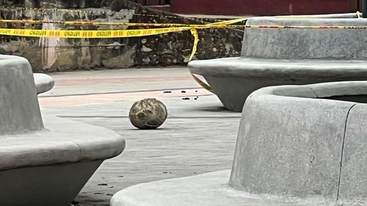 Desactivan balón bomba dejado por el Eln en el parque de Teorama./Foto: cortesía