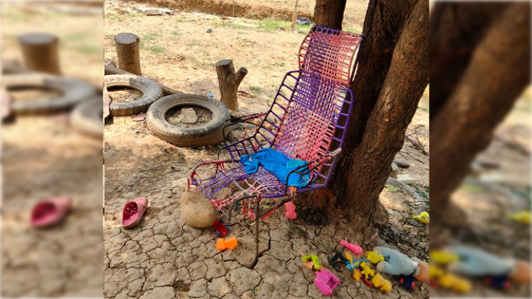 En esta silla apuñalaron a Karlos Arrieta, según testigos.