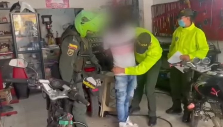 Lo agarraron en un taller de motos a 50 kilómetros de Bucaramanga.