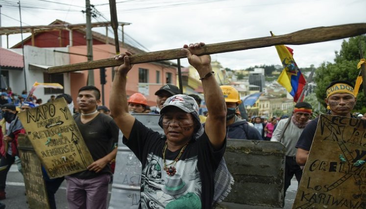 Protestas en Ecuador. Foto: AFP