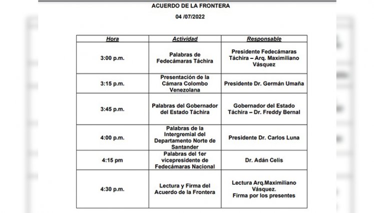 Fedecámaras Táchira y Comité Intergremial del Norte de Santander impulsan el Acuerdo de la Frontera./Foto: cortesía