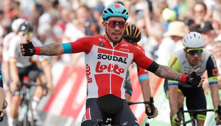 Caleb Ewan ciclista australiano brilló en la primera etapa del Tour de Alemania.