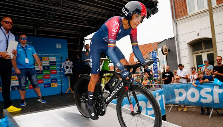 Egan Bernal, en el Tour de Dinamarca 2022. AFP