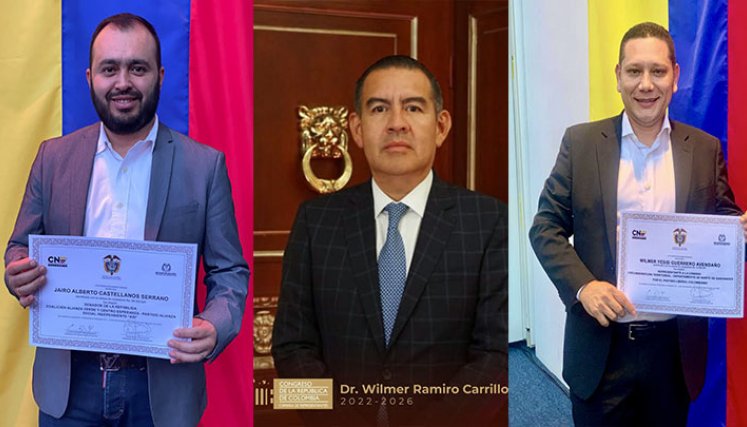 Jairo Castellanos, Wilmer Carrillo y Wilmer Guerrero, comisión Tercer Jairo Castellanos, Wilmer Carrillo y Wilmer Guerrero, comisión Tercera./Fotos cortesía