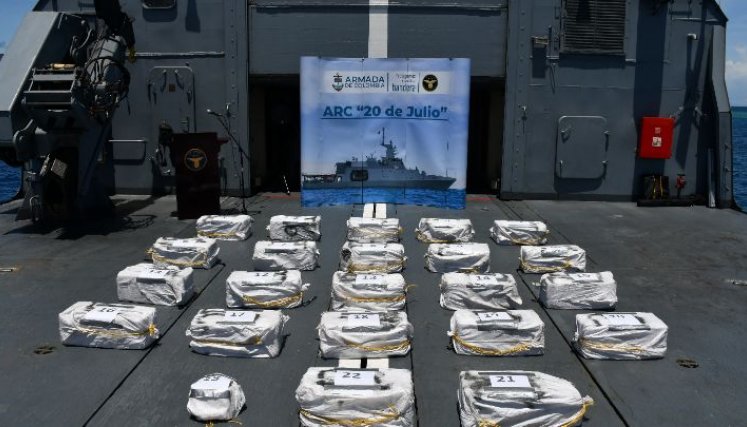 Más de 283 kilos de cocaína fueron incautados por la Armada./Foto: Colprensa