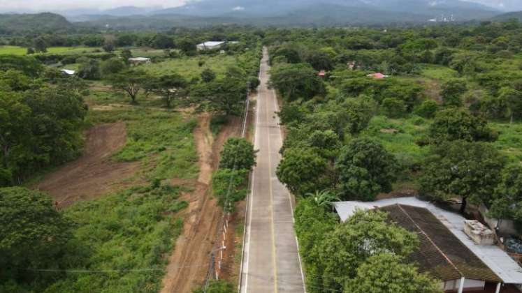 Vía a San Cayetano, pavimentada por la Gobernación/Foto cortesía